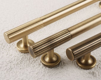 Minimalist solid brass Antiqued bronze knurled handle drawer wardrobe door handle cabinet handle Drawer Handles Brass Handle Knob Hardware