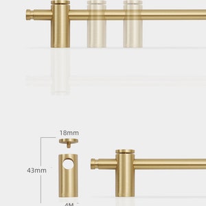 Moderno e minimalista in ottone, distanza tra i fori regolabile, maniglia lunga, armadio, scarpiera, cassetto, porta dell'armadio, maniglia lunga in rame pieno immagine 3