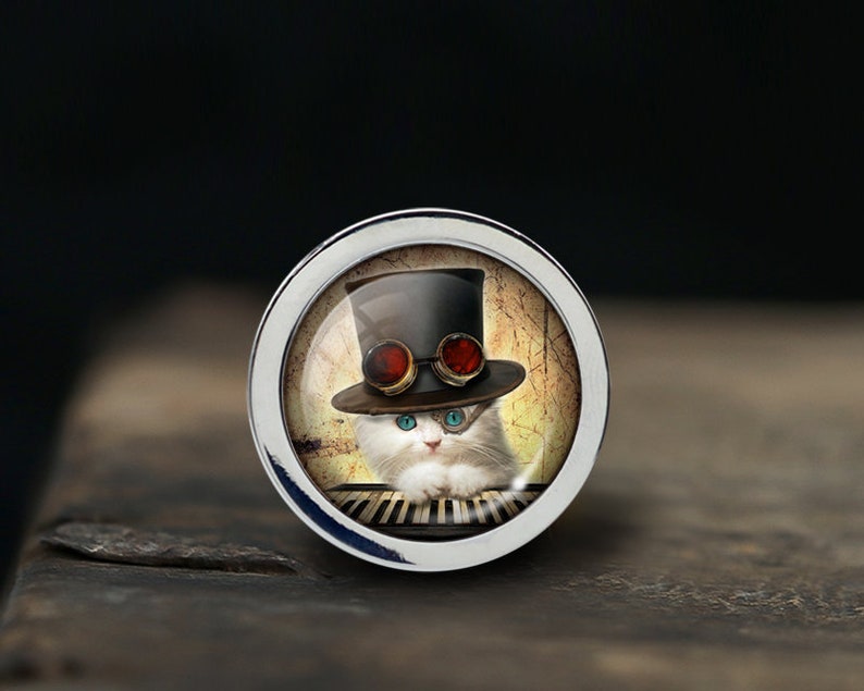 Punk Cat Knobs Drawer Knobs Pulls Kitchen Cabinet Pulls Handle Furniture handle Exquisite Dresser Knobs Door Knob Decor Furniture Hardware image 1