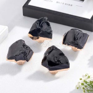 Obsidian knob/gemstone handles/Ore handles/semi precious stone knob/Drawer Pulls/Cabinet Pulls/Wardrobe Pull/dresser knob/Furniture Hardware
