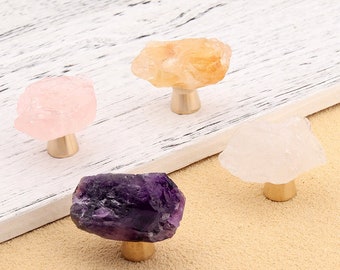 Crystal knob/gemstone handle/Ore handle/semi precious stone knob/Drawer Pulls/Cabinet Pulls/Wardrobe Pull/dresser knob/ Furniture Hardware