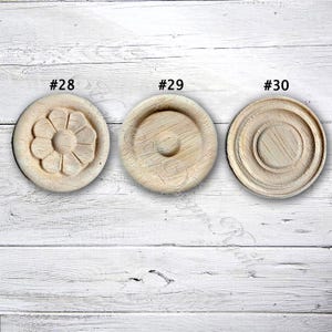 Sunflower Wood Rosette Applique - Natural Unfinished Round Decorative Trim RR817