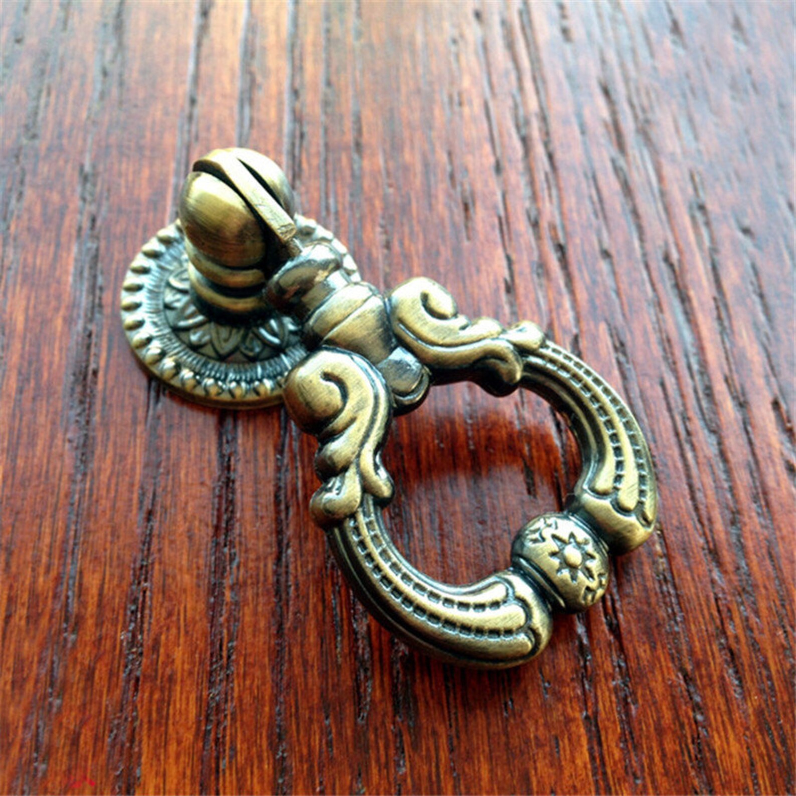 Antique Bronze Drop Ring Pull Handle Knobs Dresser Pulls Etsy