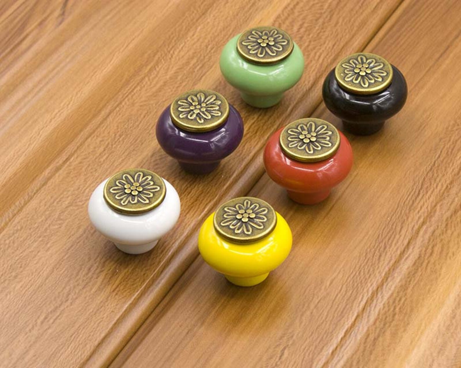 Colorful Round Ceramic Dresser Knobs Pulls Drawer Knobs Pull Etsy