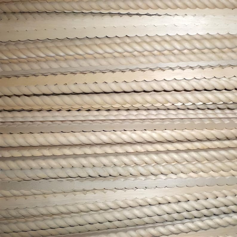 Half Round Rope Twist Moulding Wood Unpainted Wood Trim Molding Back ...