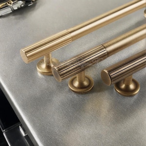 Minimalist solid brass Antiqued bronze knurled handle drawer wardrobe door handle cabinet handle Drawer Handles Brass Handle Knob Hardware