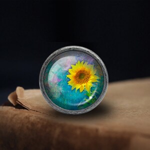 Sunflower Knobs Drawer Knobs Pulls Kitchen Cabinet Pulls Handle Furniture handle Exquisite Dresser Knobs Door Knob Decor Furniture Hardware image 2