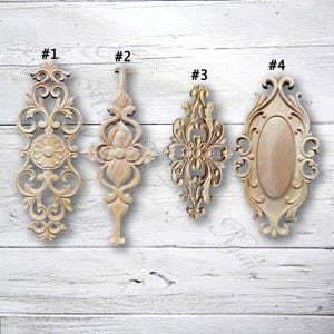 Hollow carving Wood Applique Onlay,Unpainted Wood Carved Applique Onlay,Furniture decoration,Wood Decals,Corner flower,Cabinet Decals MT10