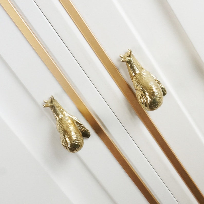 Snail Brass Knob,Kitchen Cabinet Knob,Brass Drawer Knob,Drawer Pulls,Brass Cabinet Knob,Drawer Wardrobe Dresser Cupboard Pulls Handle zdjęcie 2