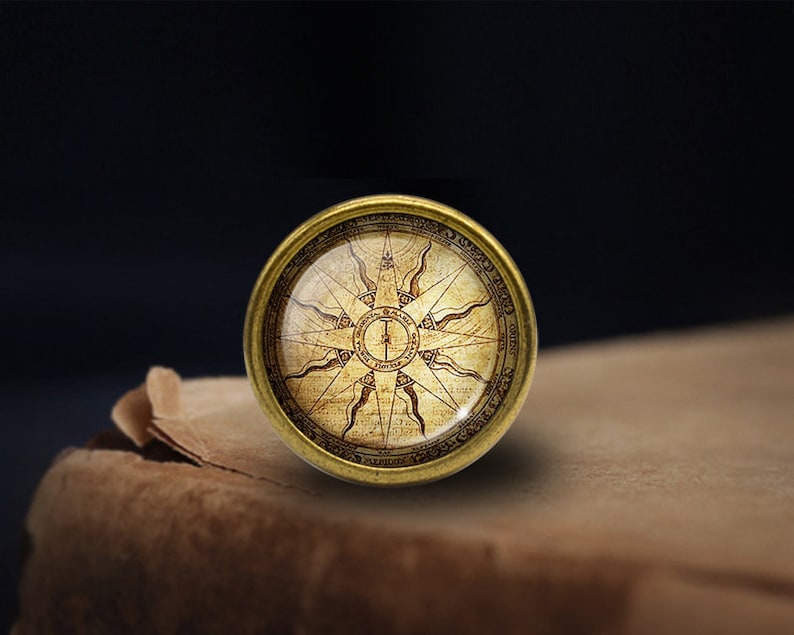 Retro Compass Knob Drawer Knob Pulls Kitchen Cabinet Pulls Handle Furniture handle Exquisite Dresser Knob Door Knob Decor Furniture Hardware image 2