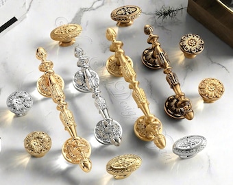 Retro Solid Brass  Handles Knobs Pulls kitchen Knobs wardrobe Sideboard Pulls cabinet Drawer Knobs Dresser pulls Handles Furniture Hardware
