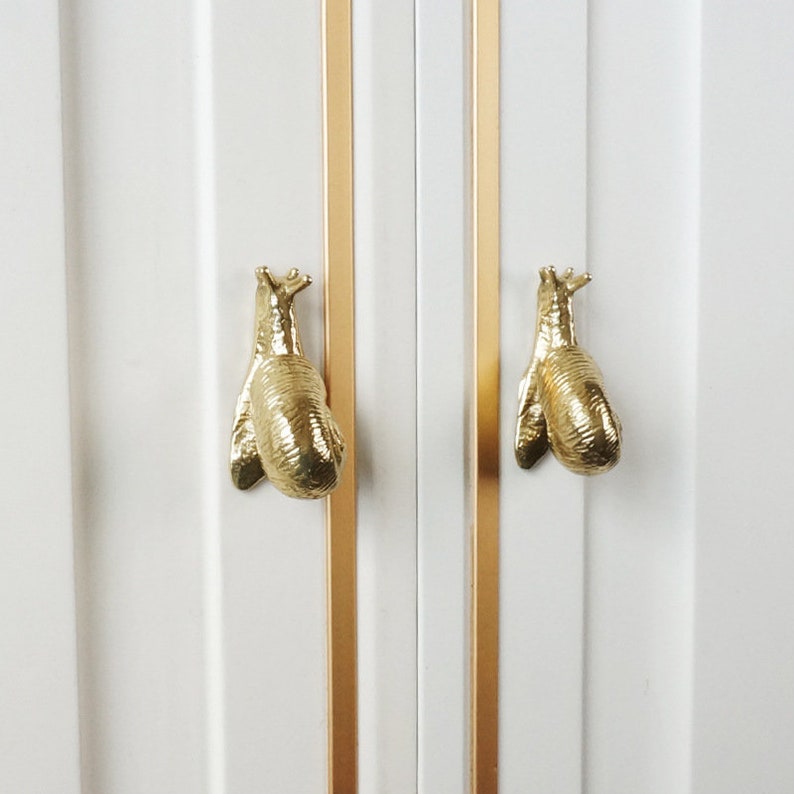 Snail Brass Knob,Kitchen Cabinet Knob,Brass Drawer Knob,Drawer Pulls,Brass Cabinet Knob,Drawer Wardrobe Dresser Cupboard Pulls Handle zdjęcie 3