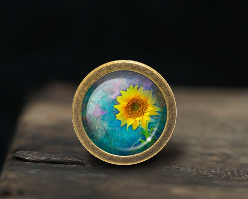 Sunflower Knobs Drawer Knobs Pulls Kitchen Cabinet Pulls Handle Furniture handle Exquisite Dresser Knobs Door Knob Decor Furniture Hardware image 1