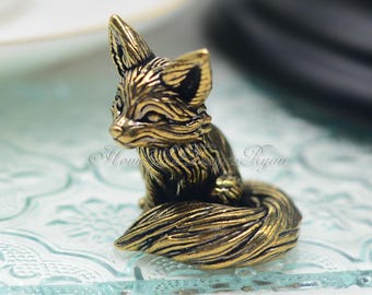 Brass Fox Knob Unique Solid Brass Pulls Knob Cabinet decoration Handle Pull Knob Antique bronze Drawer pulls Dresser knob Furniture Hardware