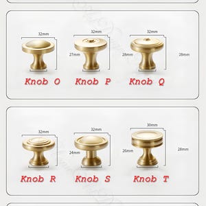 Manijas de latón macizo, tiradores, pomos, manijas de cocina, tiradores de armario, tiradores de aparador, tiradores de cajón, tiradores de tocador, herrajes para muebles imagen 6