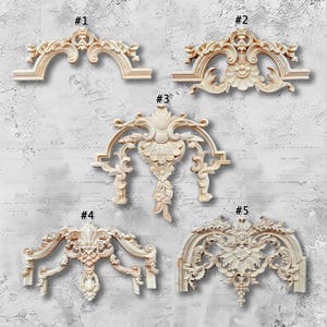 Unpainted Wood Applique,Retro wood corner flower carving,Home Wall Embellishment,Furniture Carving Supplies,Furniture Decals,Wood Onlay MT20
