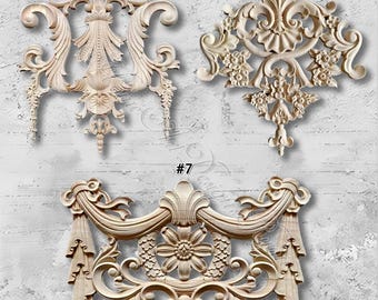 Décorations Bois Sculpté Pour Meubles - Appliques Autocollantes Style Européen - Renovation Déco Intérieure - 9