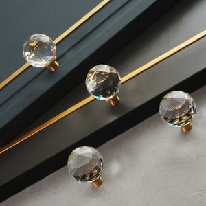 Crystal ball brass handle drawer cupboard wardrobe door single hole small handle Dresser handle Cabinet Pulls Knobs Wardrobe knob image 6