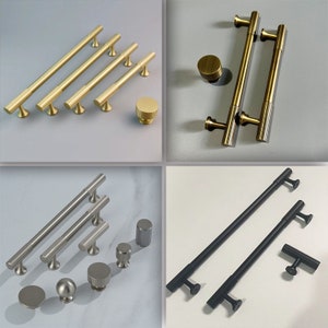Minimalist solid brass Antiqued bronze knurled handle drawer wardrobe door handle cabinet handle Drawer Handles Brass Handle Knob Hardware image 2