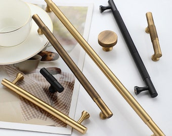 Minimalist solid brass Knobs Handles drawer wardrobe door handle cabinet handle Drawer Handles Brass Handle Knob Hardware