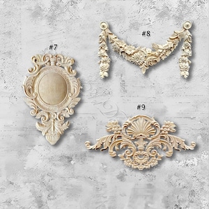 Unpainted Wood Applique,Retro wood corner flower carving,Home Wall Embellishment,Furniture Carving Supplie,Furniture Decals,Wood Onlay M22-1