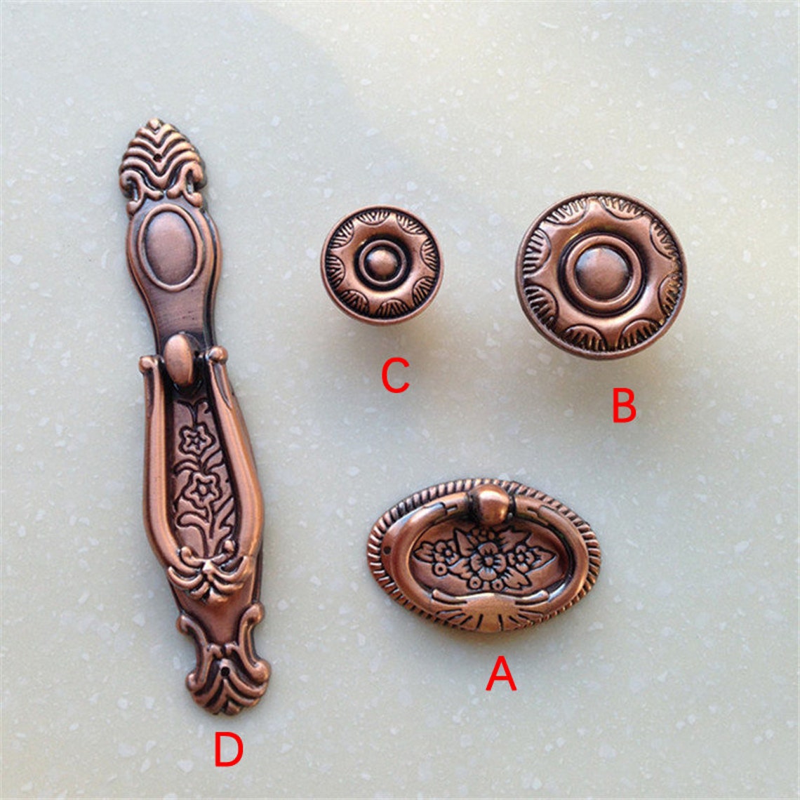 Antigua gota de cobre tira anillo Dresser perillas tira cajón | Etsy