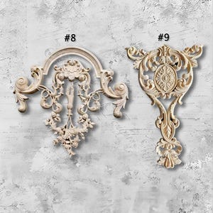 Unpainted Wood Applique,Retro wood corner flower carving,Home Wall Embellishment,Furniture Carving Supplie,Furniture Decals,Wood Onlay M21-2