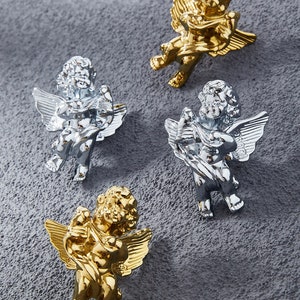 Brass Angel knobs,Angel Handle,brass Handles,drawer pull,door knob,Drawer Pulls Handle,Dresser Handles,Furniture Handles,Furniture Hardware image 2