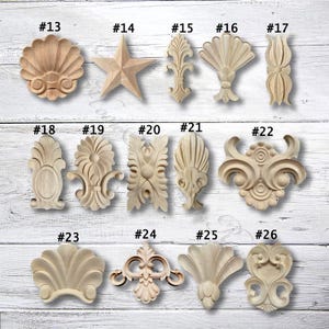 Unpainted Wood Carved Applique Onlay,Furniture Carving Supplies,decals,Corner flowers,Furniture Decals,Applique Onlay,Wall wood decals M11-1