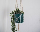 Macrame Hanging Planter Handmade Macrame with silver hook