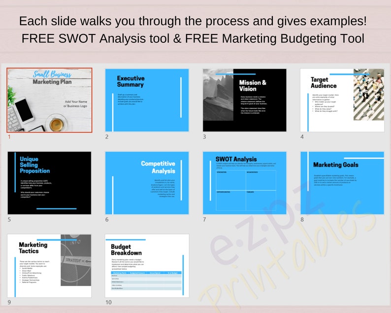 Small Business Marketing Plan Powerpoint Deck *EDITABLE* Powerpoint ...
