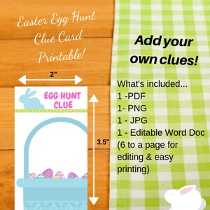 Easter Egg Hunt Clue Card Printables//use Your Own Clues//hand Write or ...