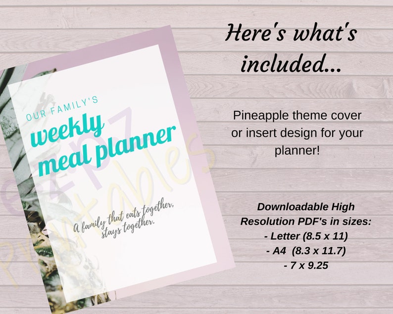 Family Weekly Meal Planner With Shopping List PRINTABLE 3 - Etsy