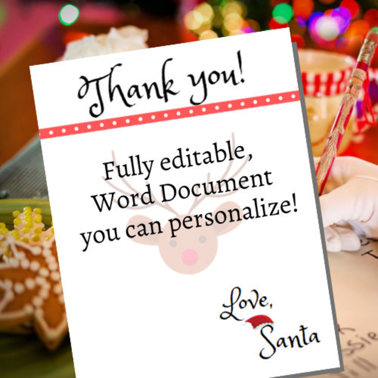 Letter From Santa Printable | EDITABLE | Instant Download | Thank You ...