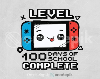 Level 100 Days of School Completed Svg, Happy 100 Days of School Svg, 100 Days Video Game Svg, 100 Days Gamer Boys Girls Shirt Svg