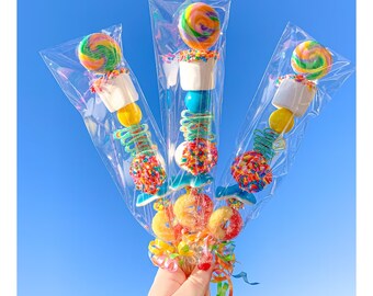 Birthday Favor Lollipop Candy Kabobs Class Party Favors, Thank You Candy, Kids Candy Gram, Favor, Candy, Wedding, Mothers Day