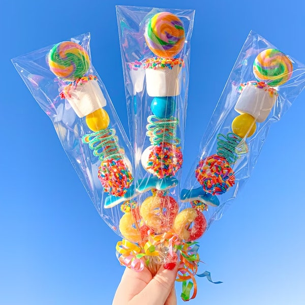 Birthday Favor Lollipop Candy Kabobs Class Party Favors, Thank You Candy, Kids Candy Gram, Favor, Candy, Wedding, Mothers Day
