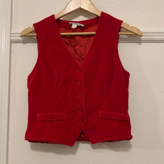 Vintage Velvet Cropped Button Tank Sz S/M - image 1