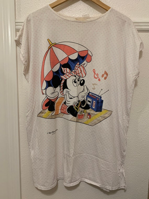 Vintage Disney Minnie Mouse Beach Shirt Dress - image 1