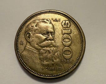 1984 Mexican 100 Pesos Carranza Eagle Coin Rare