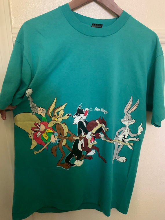 Vintage Rare Looney Tunes San Diego Shirt Teal