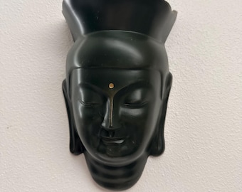 Bronze Buddha Mask Head – Meiji Japanese Style Decor from Japan