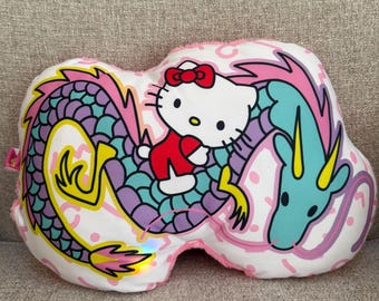 Hello Kitty Dragon Pink Pillow From Spain.  Kawaii Sanrio