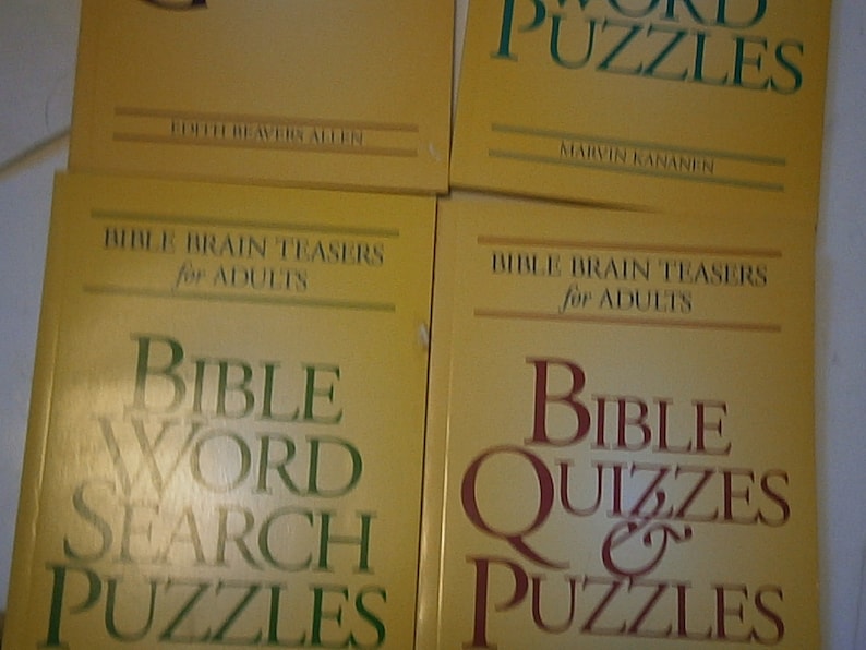 4 Christian Booksbible Brain Teasers For Adultsword Etsy