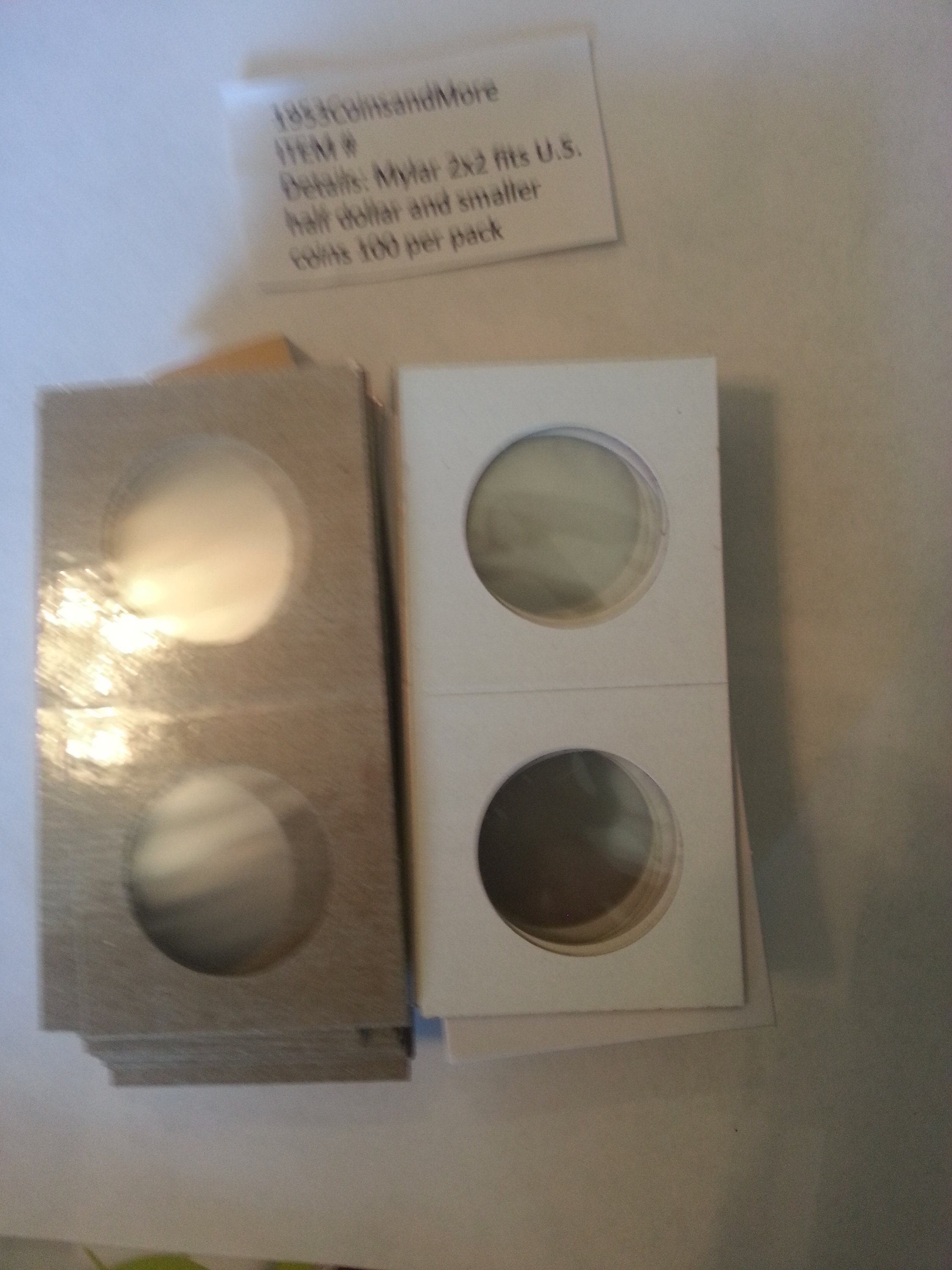 100 2x2 Kennedy Half Dollar Cardboard Paper Coin Holder Flip Guardhouse Storage 