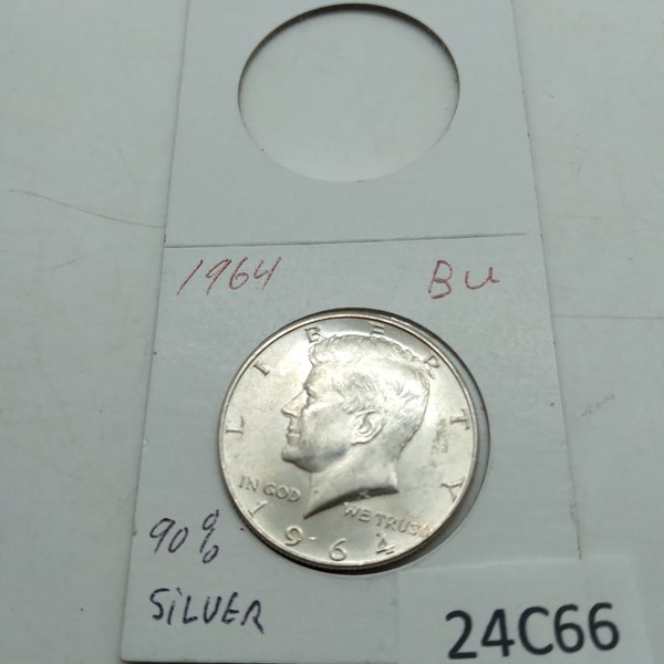 1964 Kennedy silver half dollar bu .900 silver 24C66