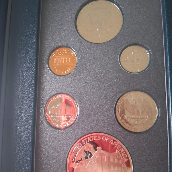 1990s Eisenhower 90% Silver Commemorative Dollar prestige Proof Coin Set
