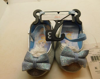 Disney Baby Girls Cinderella Silver Glitter Ballet Flat Shoes size 3 Nwt 1000 211