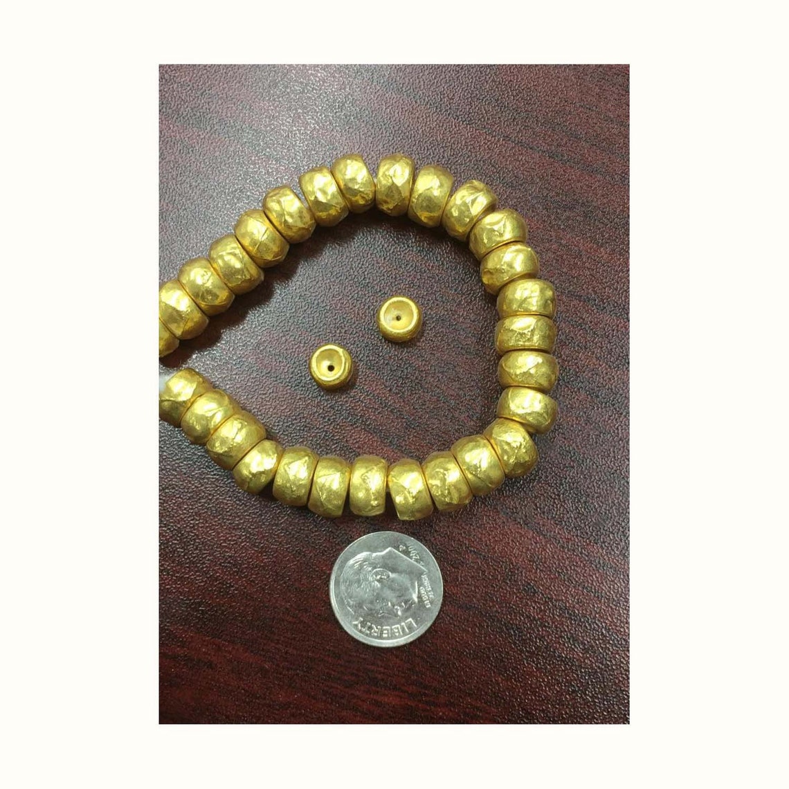 Yellow Solid Gold Beads, 18K Solid Gold Bead, Rondelle Shape Gold Beads, Matt Finished Solid