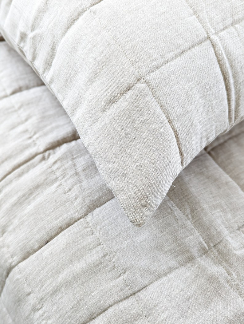 100 Linen Box Quilt Set Etsy
